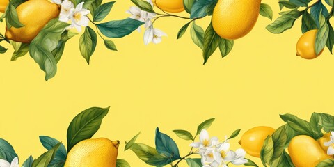 Citrus-themed background with lemons, leaves, and a botanical design — fresh, vibrant, and perfect for summer.