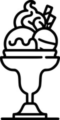Sundae ice cream vector icon. filled flat sign for mobile concept and sign, symbol, vector, art