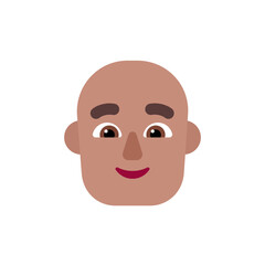 Man: Medium Skin Tone, Bald