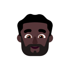 Man: Dark Skin Tone, Beard