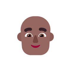 Man: Medium-Dark Skin Tone, Bald