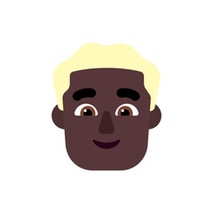 Man: Dark Skin Tone, Blond Hair