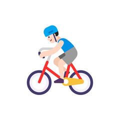 Fototapeta premium Man Mountain Biking: Light Skin Tone