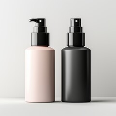 Cosmetics Skin Care Plastic Packaging Bottles Mockups Blank label for branding mock-up Blank Plastic Bottle with Pump Dispenser For Branding