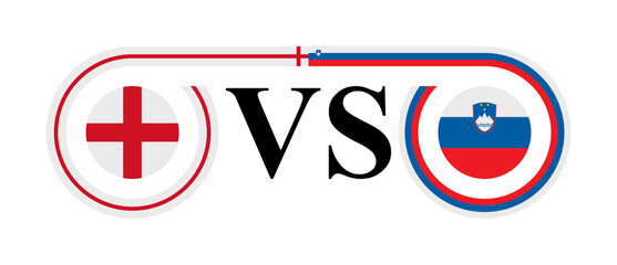 concept between england vs slovenia. vector illustration isolated on white background