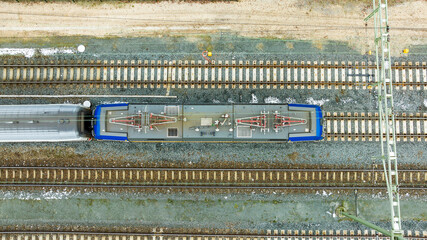 top down view of a train