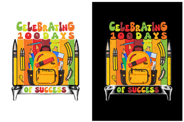 100 days of school kids tshirt design