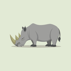 Flat vector illustration of Rhino