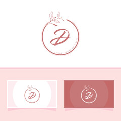 Hand drawn vector template letter D