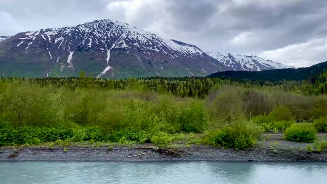 Views of the Kenai Peninsula in Alaska while riding on the Alaska Railroad (ARR).