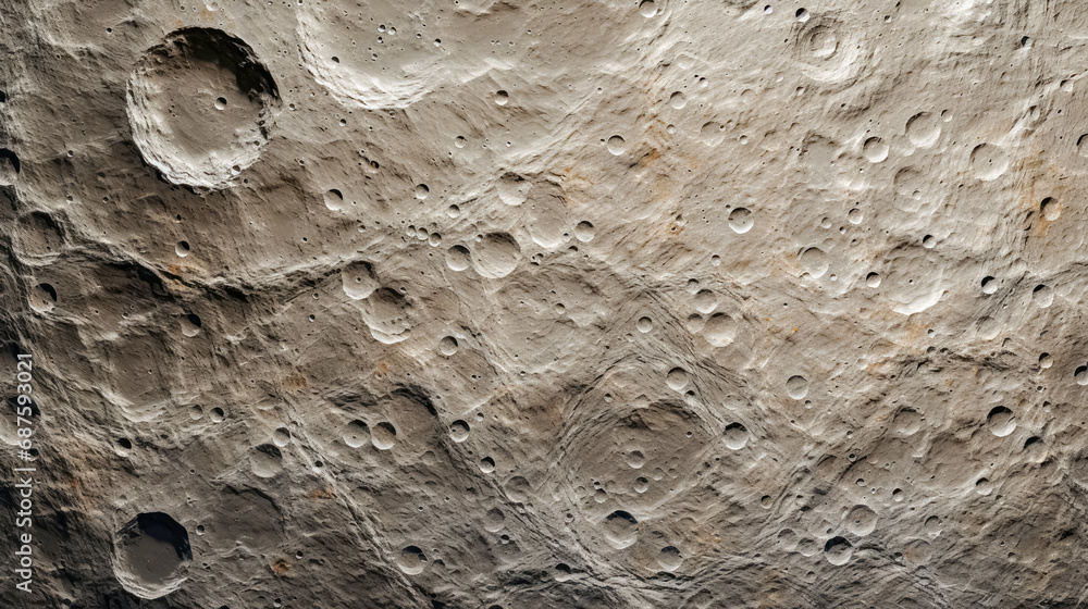 Wall mural moon surface as seen from space. closeup view of moons craters.