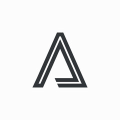 Letter V A VA Av Logo with triangle design illustration vector