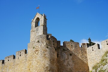 Ramparts of convent of Christ in European TOMAR city at Santarem district of PORTUGAL