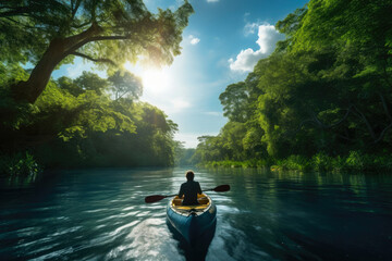 Serenity in Motion: Kayaking Amidst Verdant Beauty