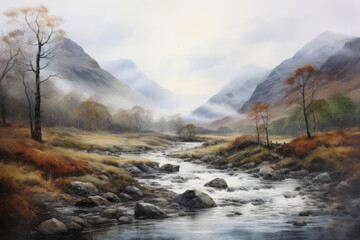 Ethereal Watercolor: Scottish Highland Magic