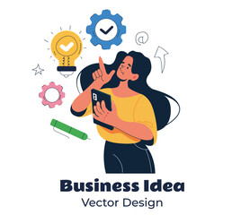 Online business work idea training concept. Vector flat graphic design illustration
