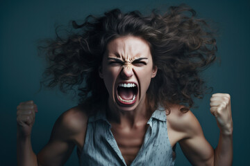 Rage Evident in Woman's Face