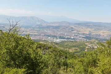 Fototapeta premium Hiking from Matka Canyon to Vodno Mountain near Skopje, North Macedonia