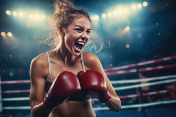 Defeated Rivalry: Woman Boxer Seizes Triumph in Fight