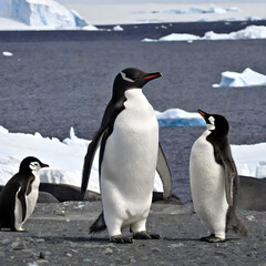 penguins on ice in antarctica