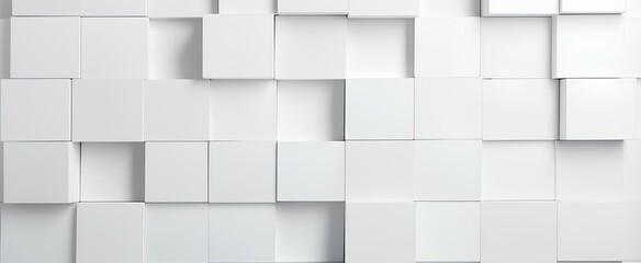 white and grey abstract rectangles perspective background. wallpaper, banner. generative AI