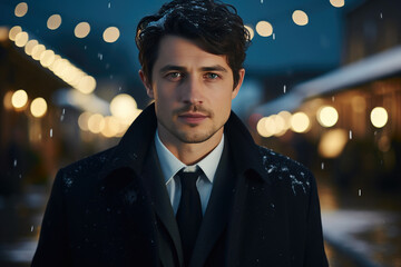 Arctic Glamour: Handsome Man in North Pole Portrait