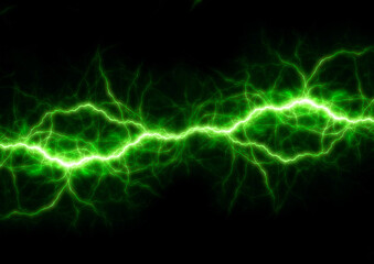 Green lightning, cold electrical discharge, element danger - 687600434