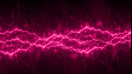Red and Blue fractal lightning background, electrical abstract - 687600458