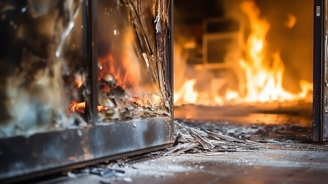 Broken window on a front door