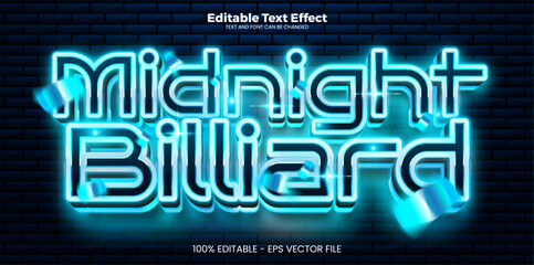 Midnight Billiard editable text effect in modern trend style