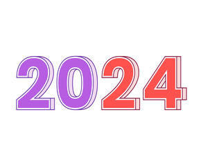 Happy New Year 2024 Abstract Purple And Pink Graphic Design Vector Logo Symbol Illustration