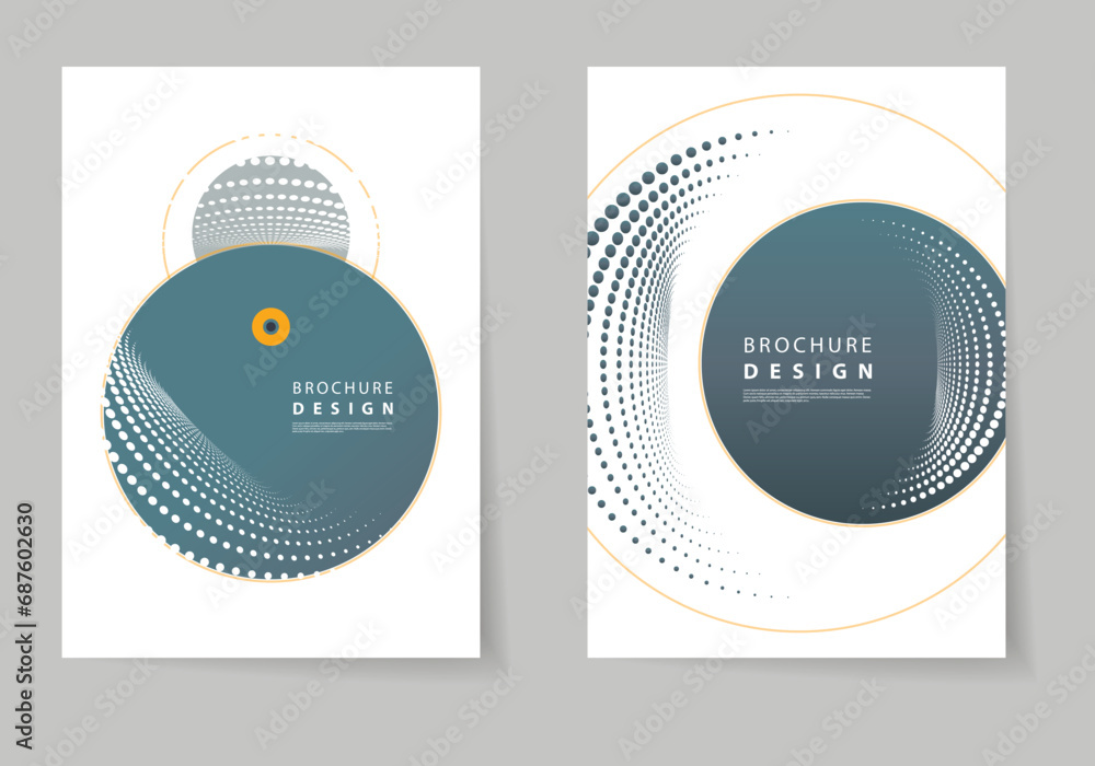 Poster halftone design on cover brochure. minimal design. colorful gradient vector background. modern templ