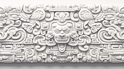 Decorative elements isolated on white background. Ethnic background. Aztec geometric ornament.