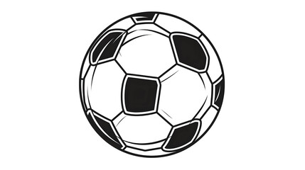 Soccer or football ball outline flat icon, isolated on white background. Eps file available,Generative Ai
