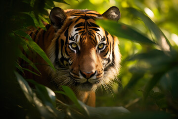 Wildlife Majesty: Tiger in Sunlit Jungle