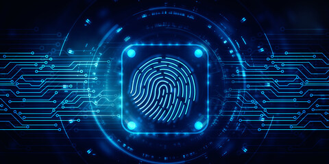 Fingerprint Scanning Technology Concept 2d Illustration
