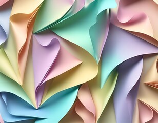 folds of pastel colored paper