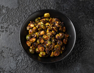 Roasted Brussels sprouts with parmesan cheese and garlic
