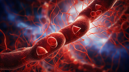 DNA blood cell on scientific background. 3d illustration