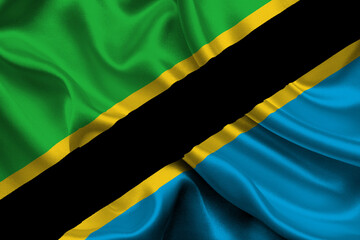 High detailed flag of Tanzania. National Tanzania flag. Africa. 3D illustration.