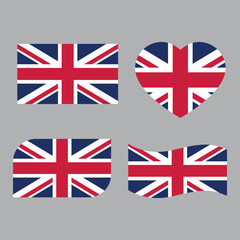 United kingdom national flag or country flag set