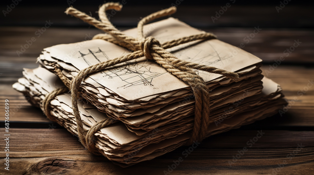 Canvas Prints Stack of old letters on background