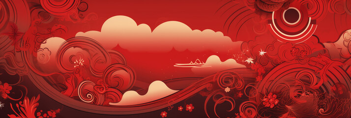 Chinese new year banner, abstract oriental background