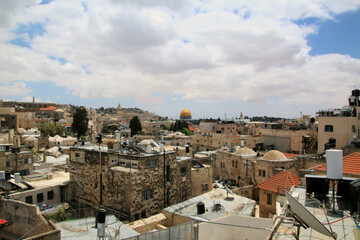 Fototapeta na wymiar A view of Jerusalem showing the Dome of the Rock