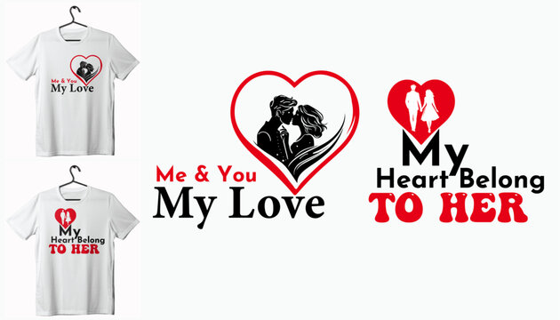 Love t-shirt design, a brief history Valentine's Day, vector image
