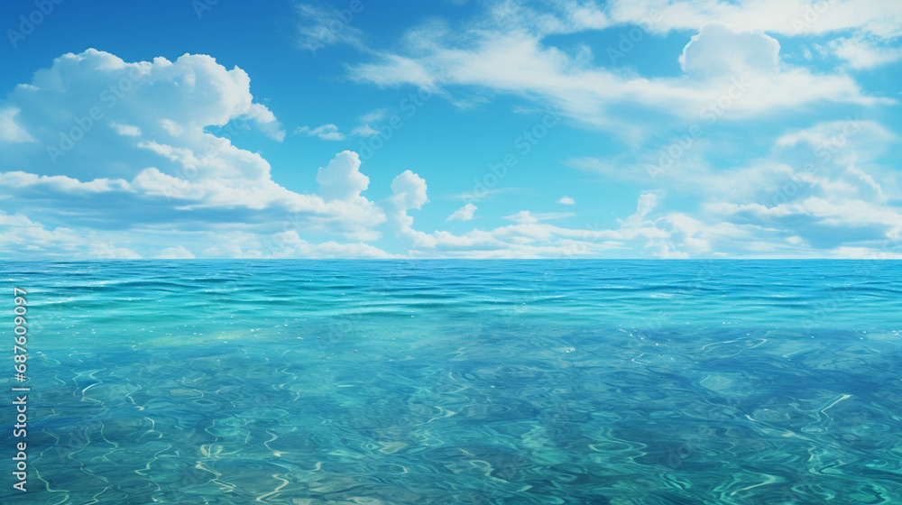 Wall mural Caribbean sea and blue sky for background