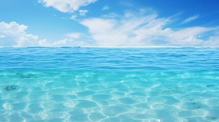 Caribbean sea and blue sky for background