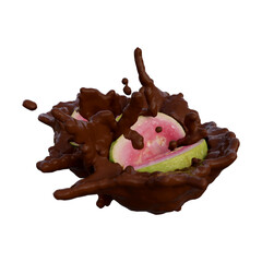 Realistic 3D render of Pink Guava best for commercial and Design purpose