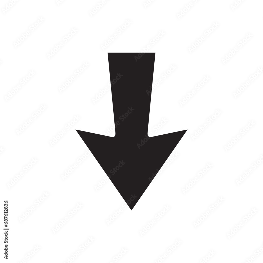 Poster down arrow icon vector. scroll down icon sign symbol vector. move down vector icon illustration isol