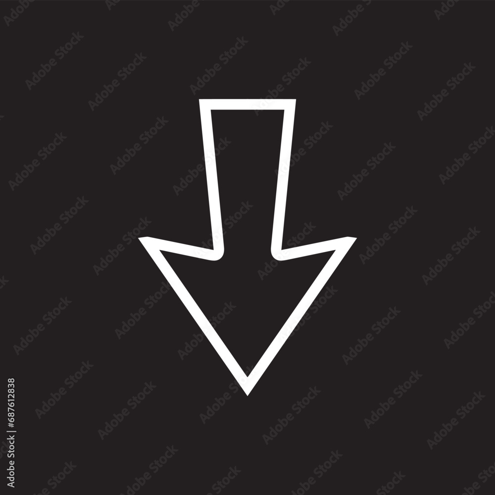Poster down arrow icon vector. scroll down icon sign symbol vector. move down vector icon illustration isol